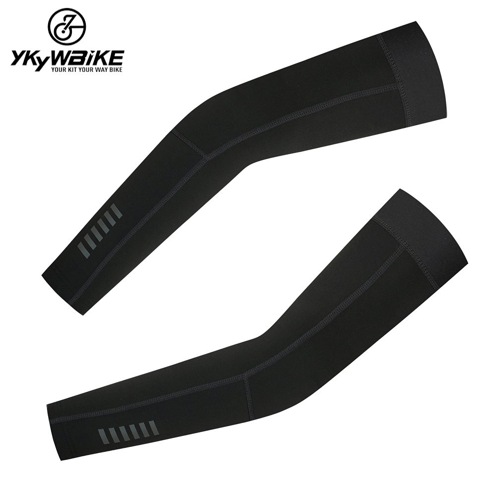 Cycling Arm Warmers - Ykywbikeウィンターフリースアームスリーブ通気性スポーツエルボーパッドフィットネスアームカバーサイクリングランニングサーマルアームウォーマー