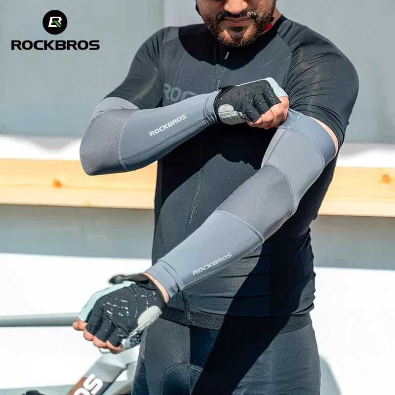 Cycling Arm Warmers - ROCKBROS サマーアームスリーブ アイスファブリック クールUVカット 通気性 ランニング
