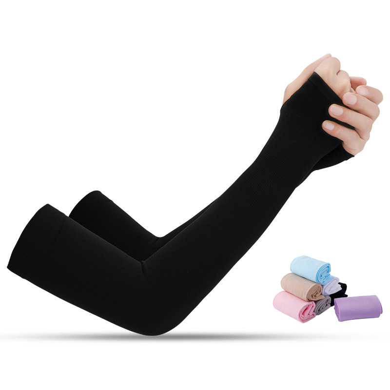 Cycling Arm Warmers - 夏の日焼け防止スリーブ男性女性アイスシルクサイクリング運転クールアームウォーマー弾性抗日焼け屋外ハイキングアームカバー