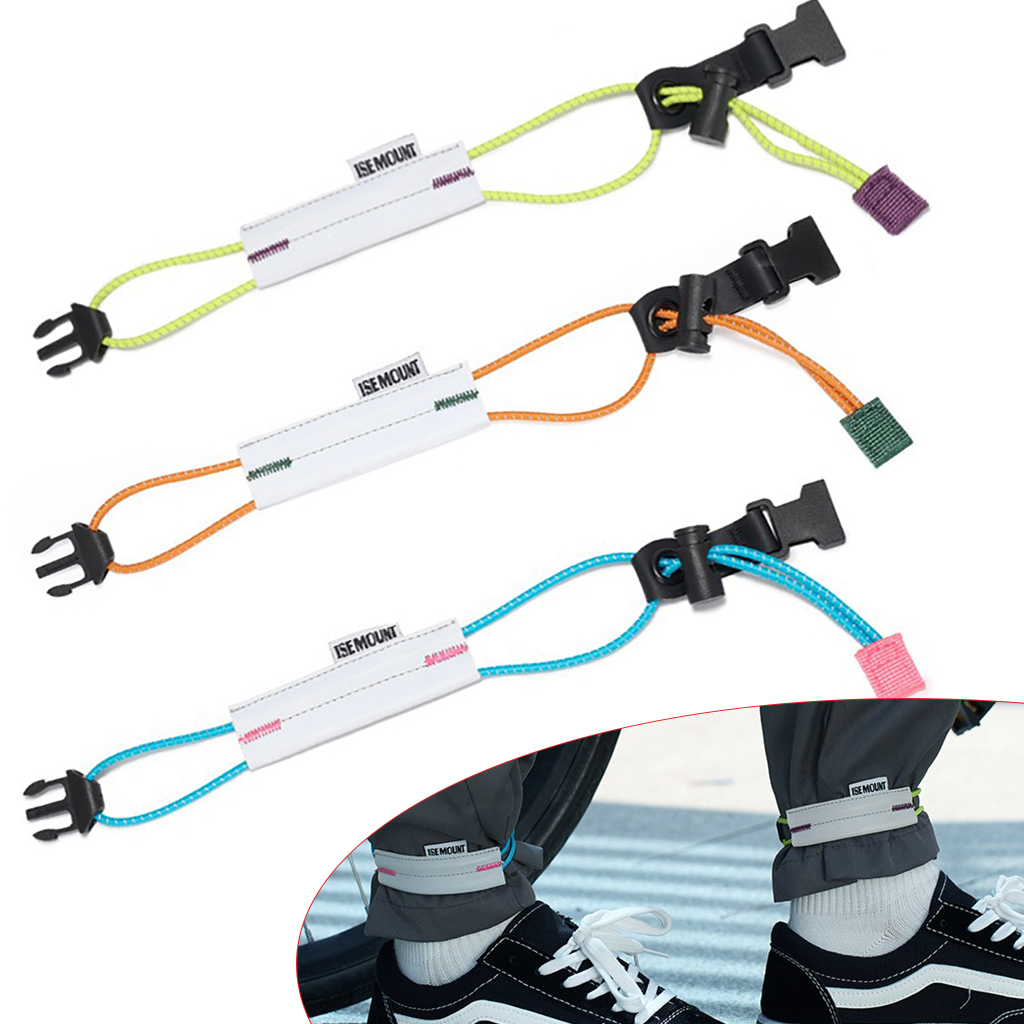 Cycling Gear Men - 反射サイクリングパンツストラップ調節可能な自転車レッグクリップストラップ蛍光安全反射バンドロードバイク夜間走行用ギア