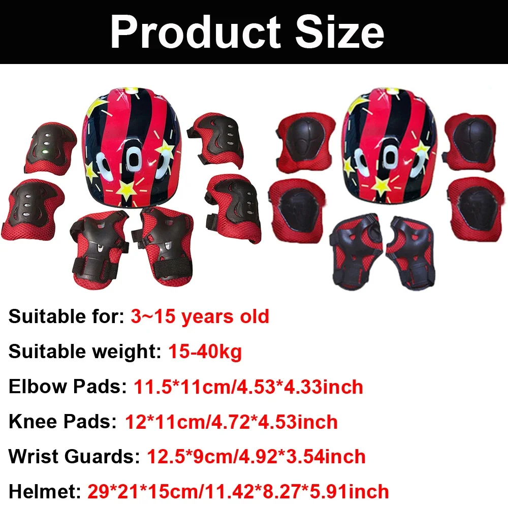 子供用の保護具セット、調節可能なヘルメットと膝パッド、肘パッ - Cycling Gear Kids のレビューと価格