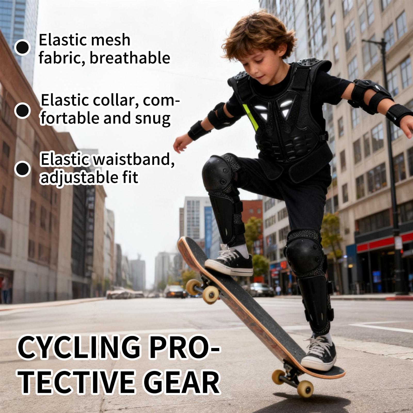 ユースモトクロスギア チェストプロテクター 肘と膝パッド付き - Cycling Gear Kids のレビューと価格