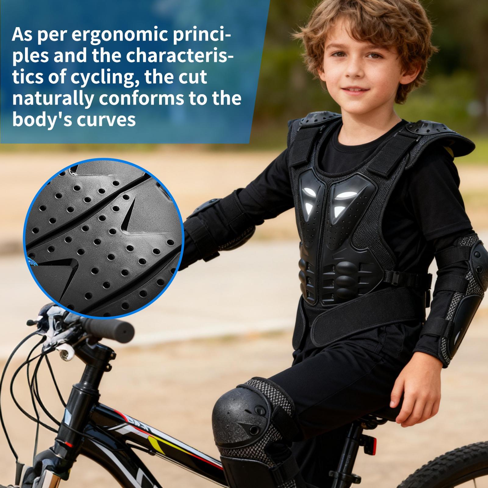 ユースモトクロスギア チェストプロテクター 肘と膝パッド付き - Cycling Gear Kids のレビューと価格