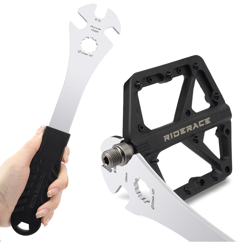 RIDERACEバイクペダルレンチ高炭素鋼4穴設計15mm  - Mtb Pedals のレビューと価格