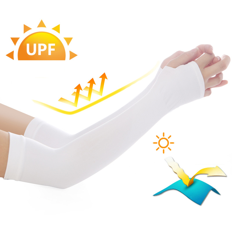 夏の日焼け防止スリーブ男性女性アイスシルクサイクリング運転ク - Cycling Arm Warmers のレビューと価格