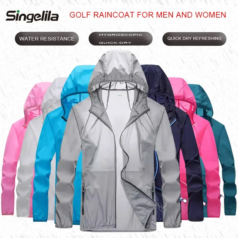 大人用防水軽量ゴルフレインコート、アウトドアジャケット、防雨 - Cycling Gear Men のレビューと価格