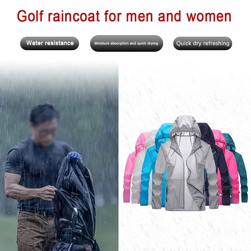 大人用防水軽量ゴルフレインコート、アウトドアジャケット、防雨 - Cycling Gear Men のレビューと価格