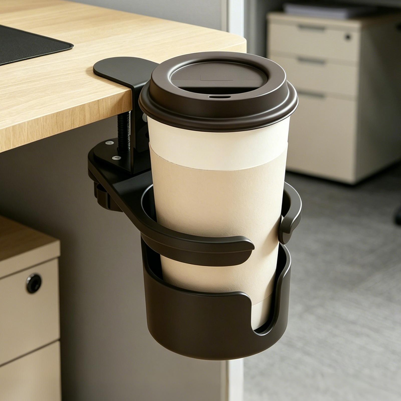 デスクカップホルダークランプ調節可能なこぼれ防止ドリンクスタ - Water Bottle Holder のレビューと価格