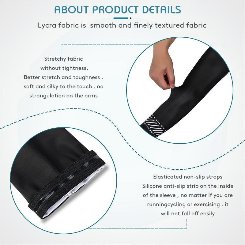 男性用サイクリングアームスリーブ、日焼け止め、アンチUV、日 - Cycling Arm Warmers のレビューと価格