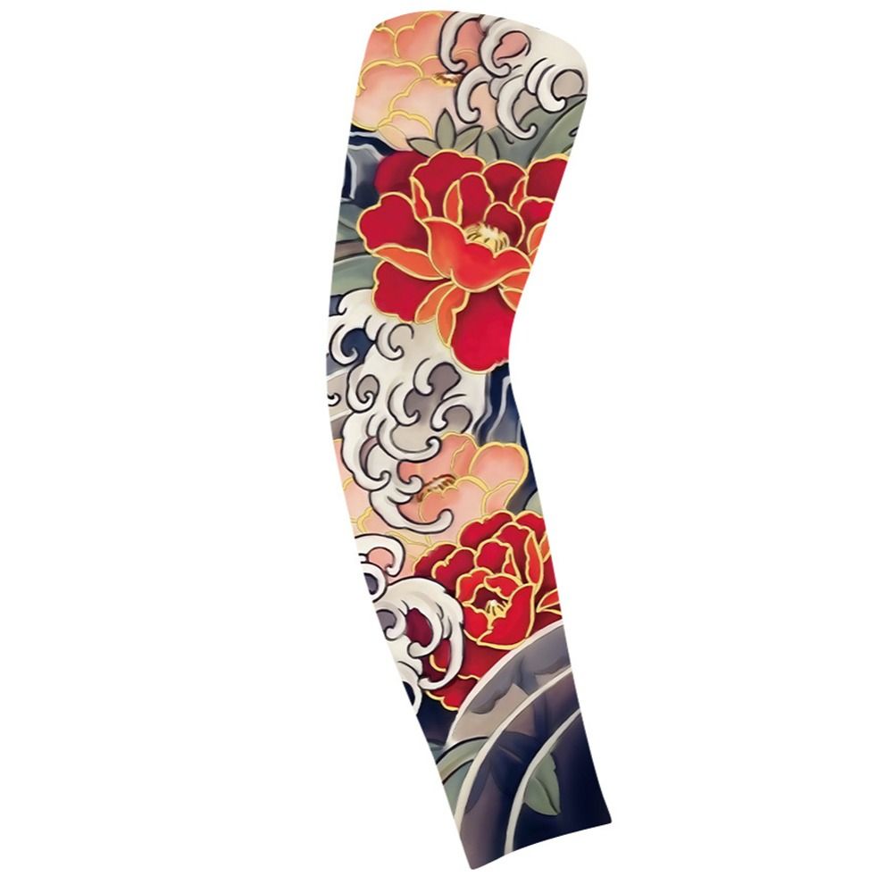 フラワーアームパターンフラワーアームタトゥースリーブ弾性薄型 - Cycling Arm Warmers のレビューと価格